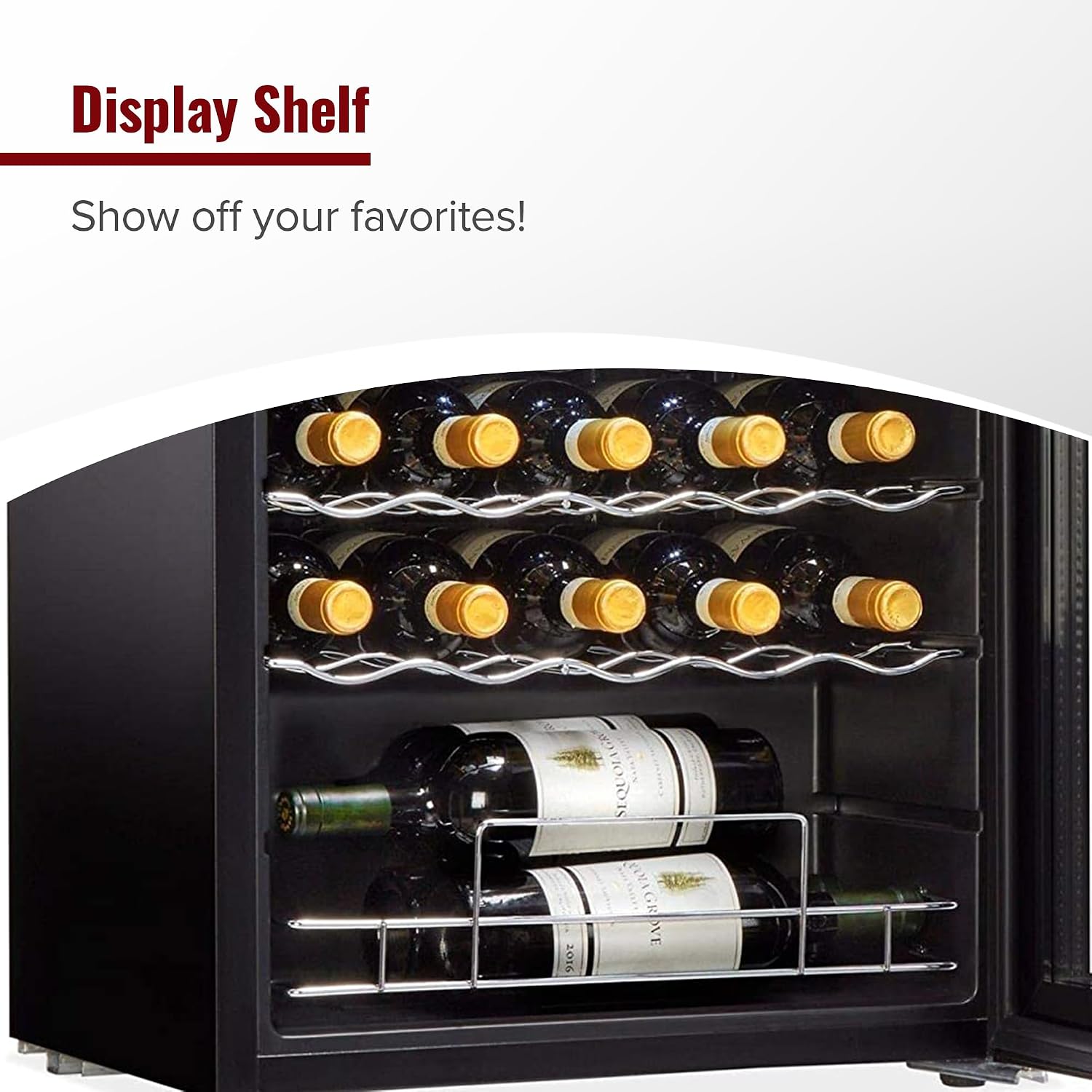 32-Bottle Dual Zone MAX Compressor Wine Cooler – Freestanding Mini Fridge with Digital Touchscreen, LED Display, Split Storage for Red & White Wines, Matte Black Refrigerator Home Bar