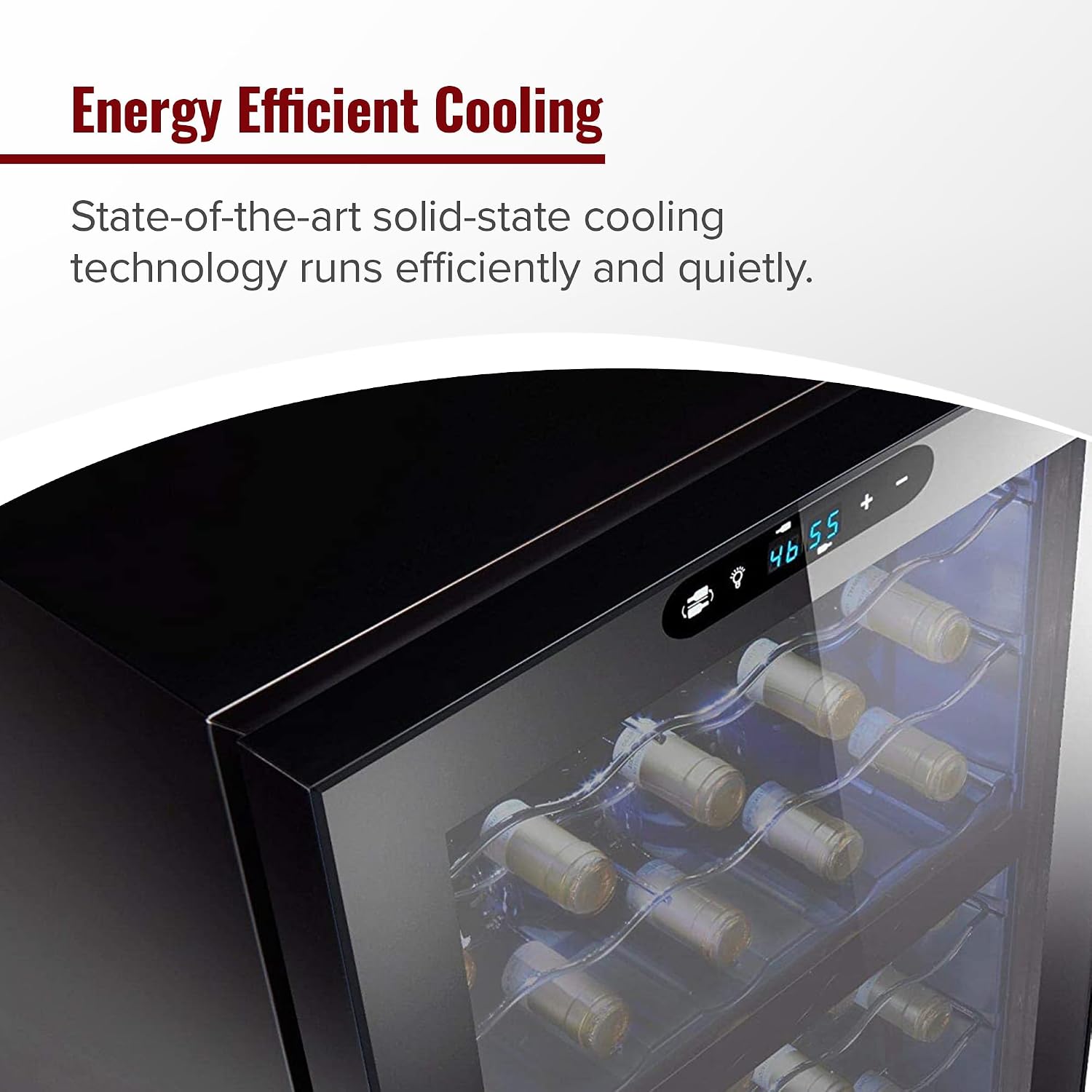 32-Bottle Dual Zone MAX Compressor Wine Cooler – Freestanding Mini Fridge with Digital Touchscreen, LED Display, Split Storage for Red & White Wines, Matte Black Refrigerator Home Bar